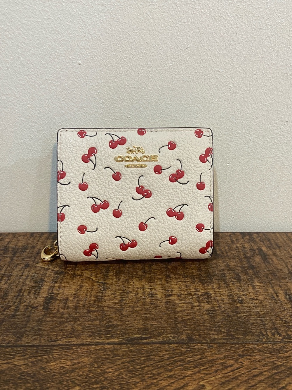 Coach Snap Wallet With Cherry Print